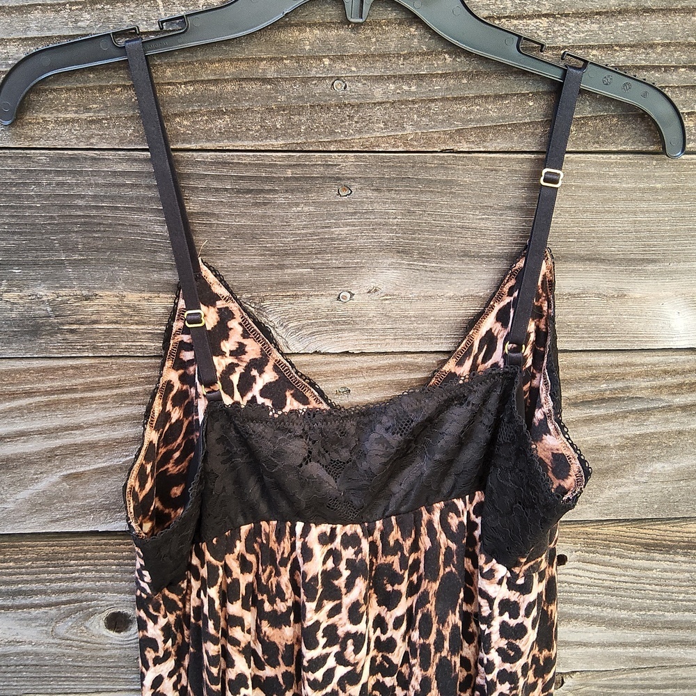 Soma Leopard Lace Slip Nightgown Size XL - Picture 5 of 10
